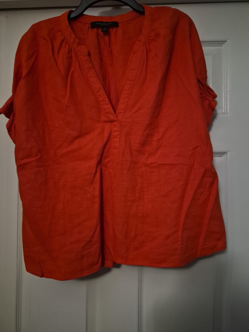 Marc By Marc Jacobs Red Short Sleeve V-Neck Blouse